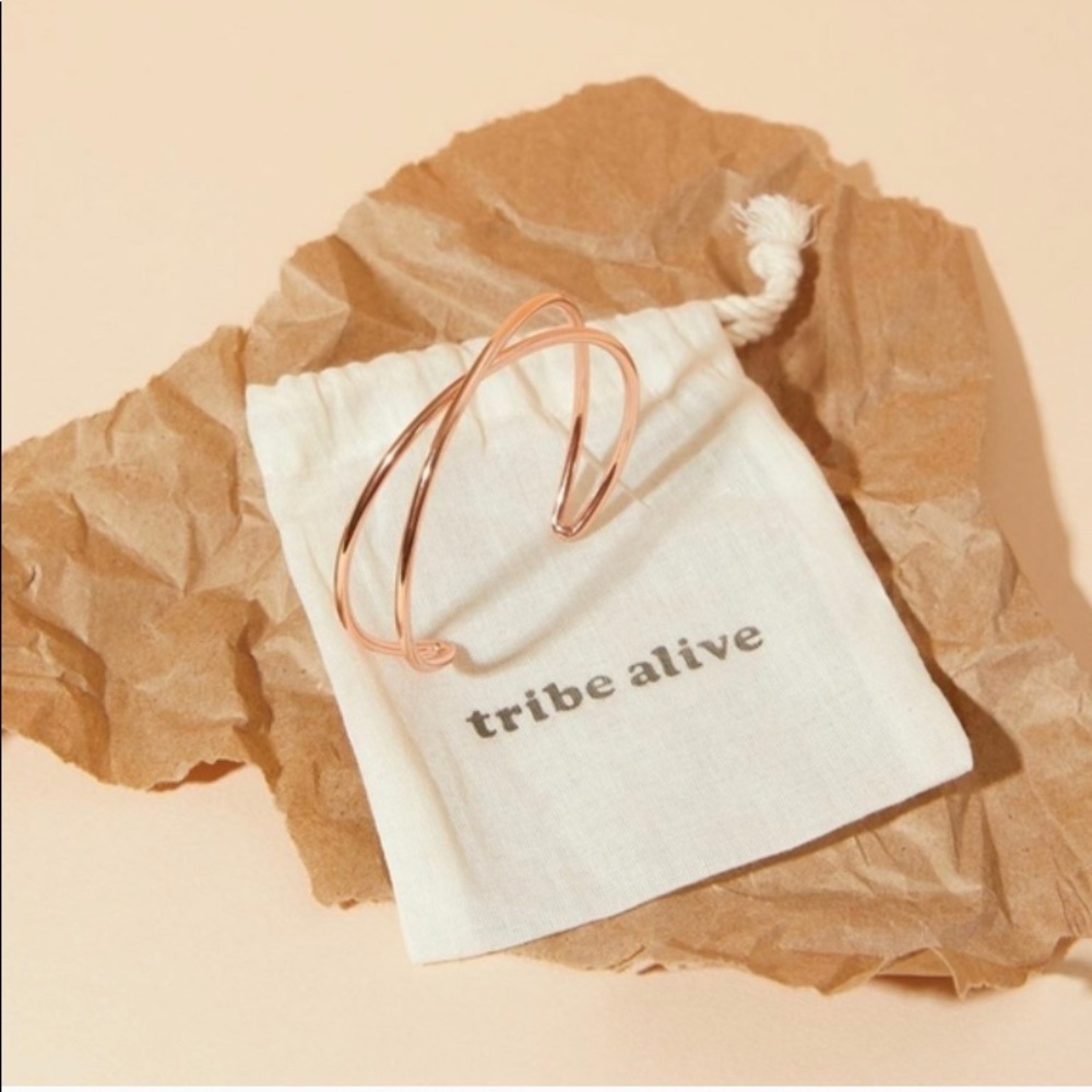 Tribe alive cross cross rose gold cuff